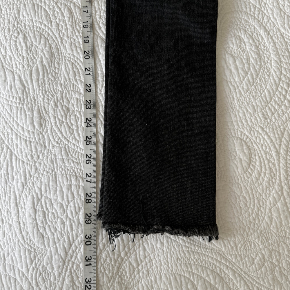 Rag & Bone Black Stone Distressed Raw Hem High Rise Slim Straight Jeans 24 New - Picture 14 of 14